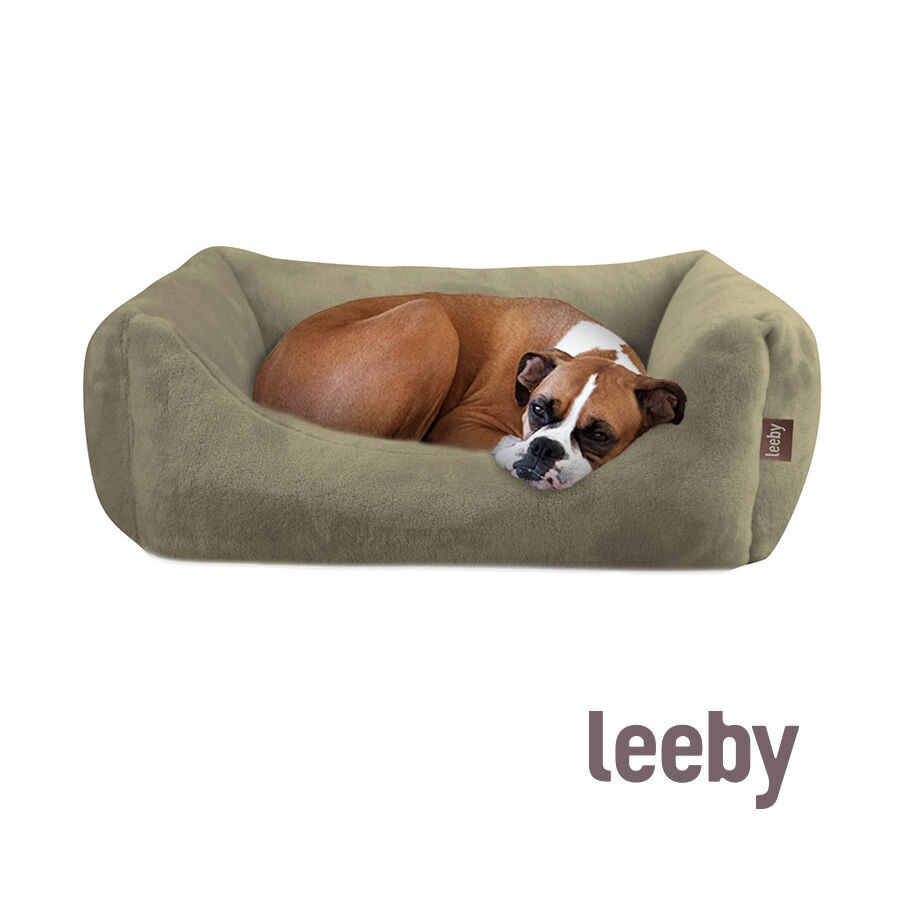 Leeby Cuna Desenfundable de Terciopelo Verde para perros image number null